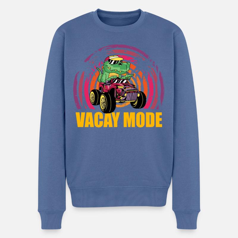 Dinosaurier Vacay Mode - Männer Premium Bio Pullover - Taubenblau