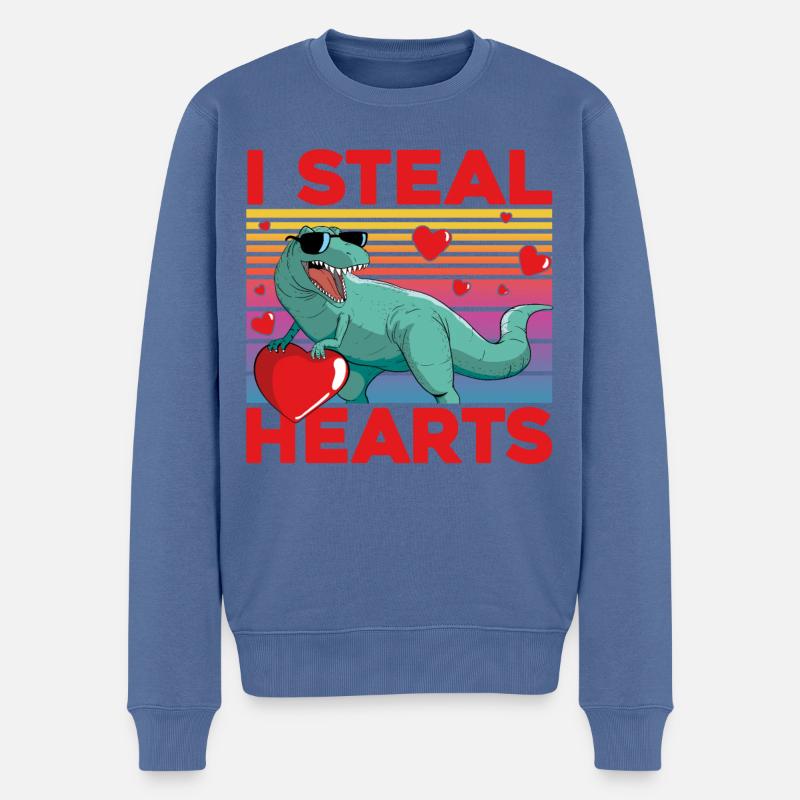 I steal Hearts - Männer Premium Bio Pullover - Taubenblau
