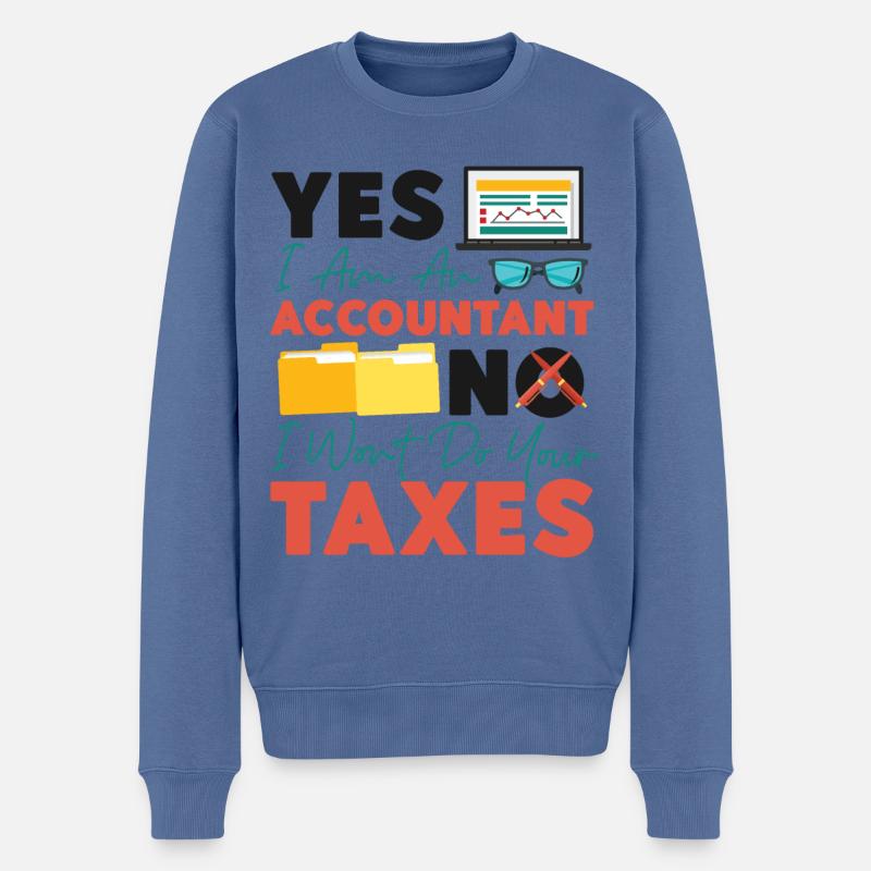 Comptable Comptable Comptable - Pull Premium bio Homme - bleu pigeon