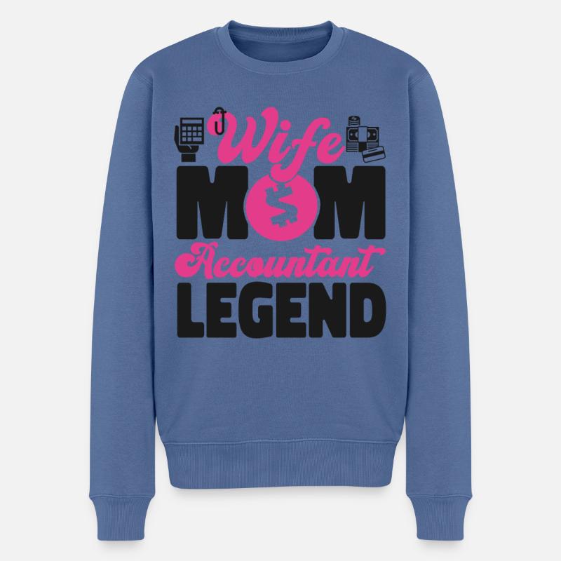 Comptable Comptable Comptable - Pull Premium bio Homme - bleu pigeon