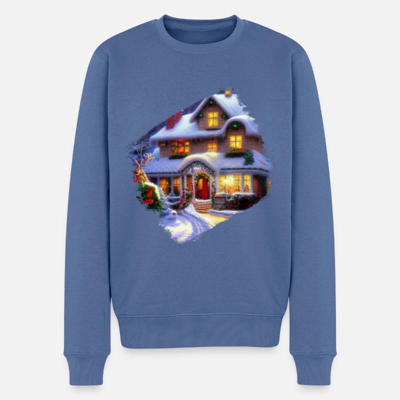 Heiligabend - Männer Premium Bio Pullover - Taubenblau