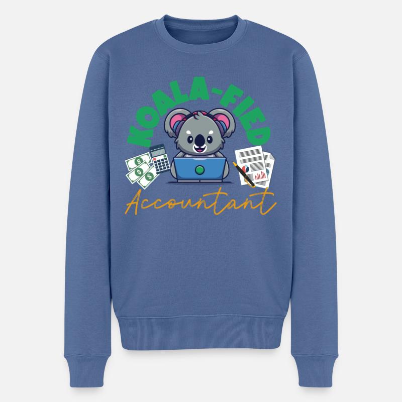 Comptable Comptable Comptable - Pull Premium bio Homme - bleu pigeon