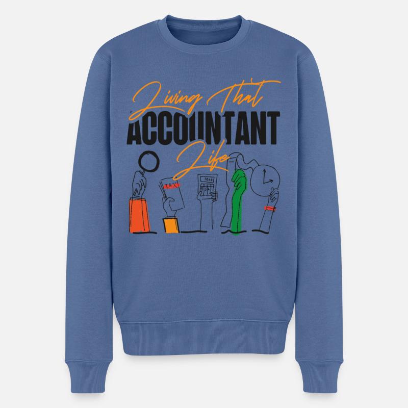 Comptable Comptable Comptable - Pull Premium bio Homme - bleu pigeon