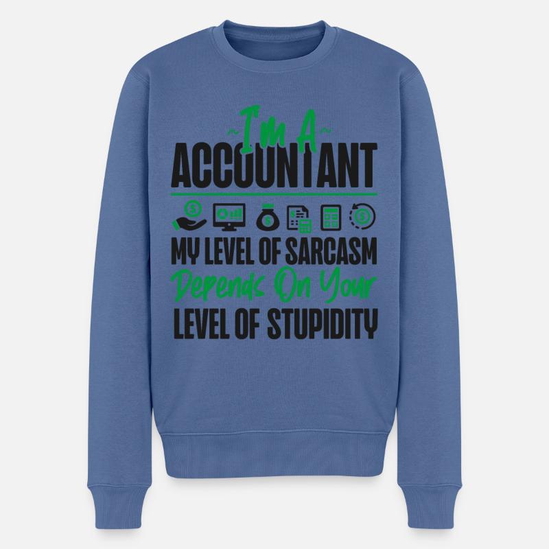 Comptable Comptable Comptable - Pull Premium bio Homme - bleu pigeon