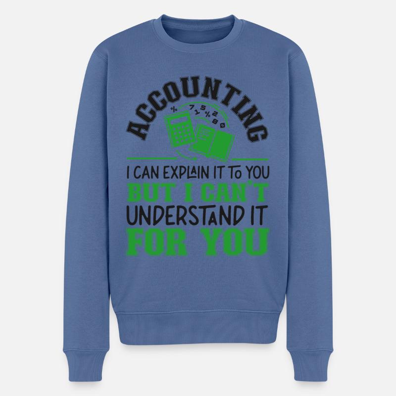 Comptable Comptable Comptable - Pull Premium bio Homme - bleu pigeon