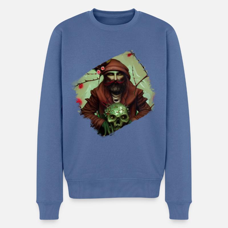 Fantasy Halloween - Männer Premium Bio Pullover - Taubenblau