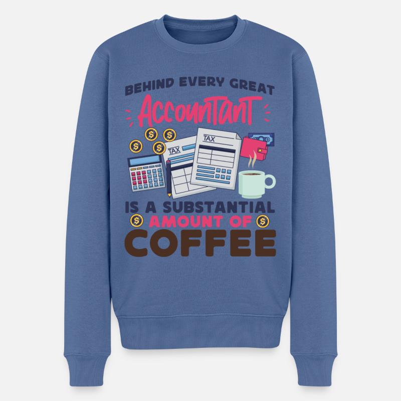 Comptable Comptable Comptable - Pull Premium bio Homme - bleu pigeon