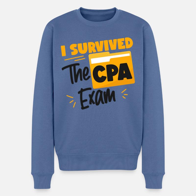 Comptable Comptable Comptable - Pull Premium bio Homme - bleu pigeon