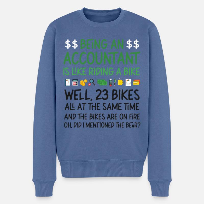 Comptable Comptable Comptable - Pull Premium bio Homme - bleu pigeon