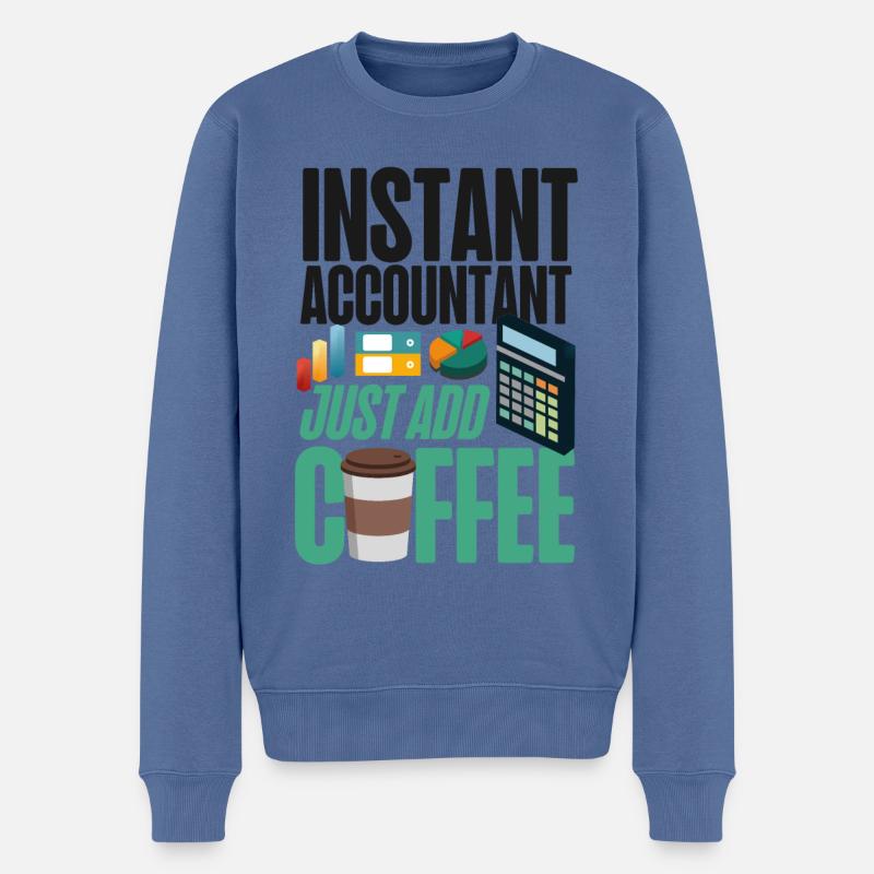 Comptable Comptable Comptable - Pull Premium bio Homme - bleu pigeon