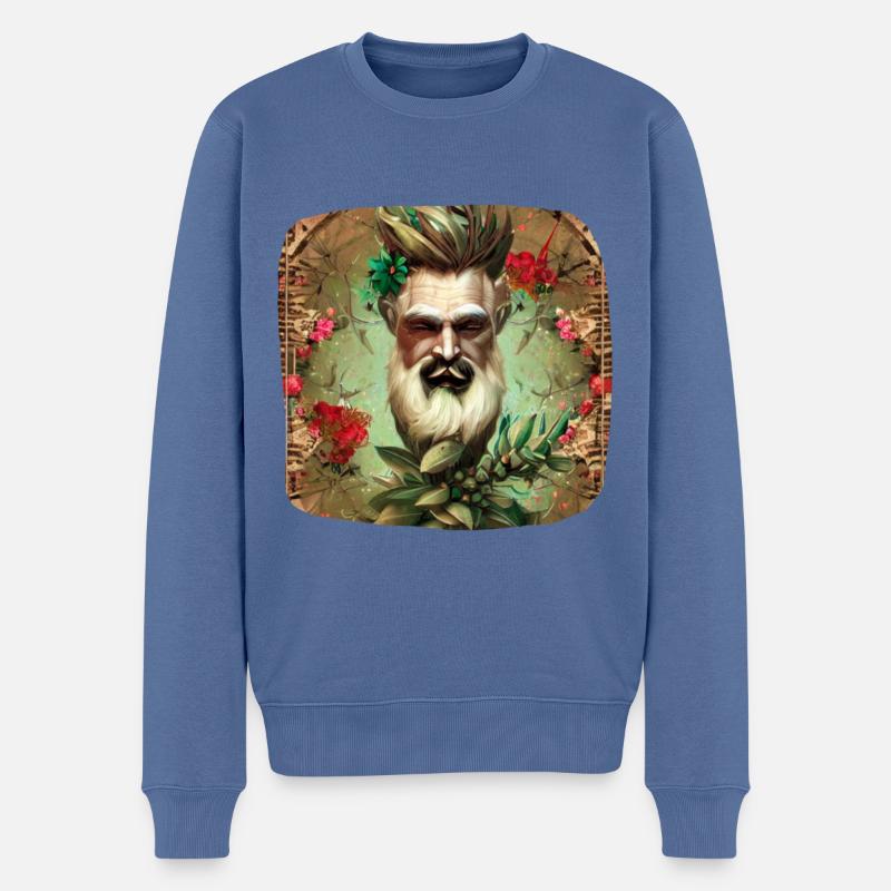 Alter Mann Fantasie - Männer Premium Bio Pullover - Taubenblau