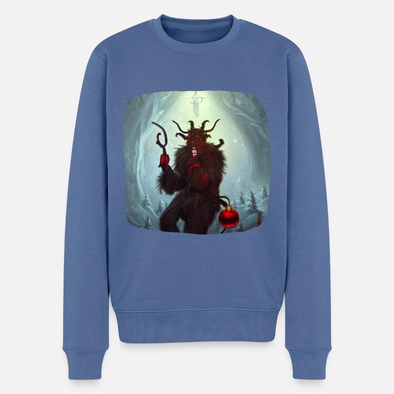 Böser Krampus - Männer Premium Bio Pullover - Taubenblau