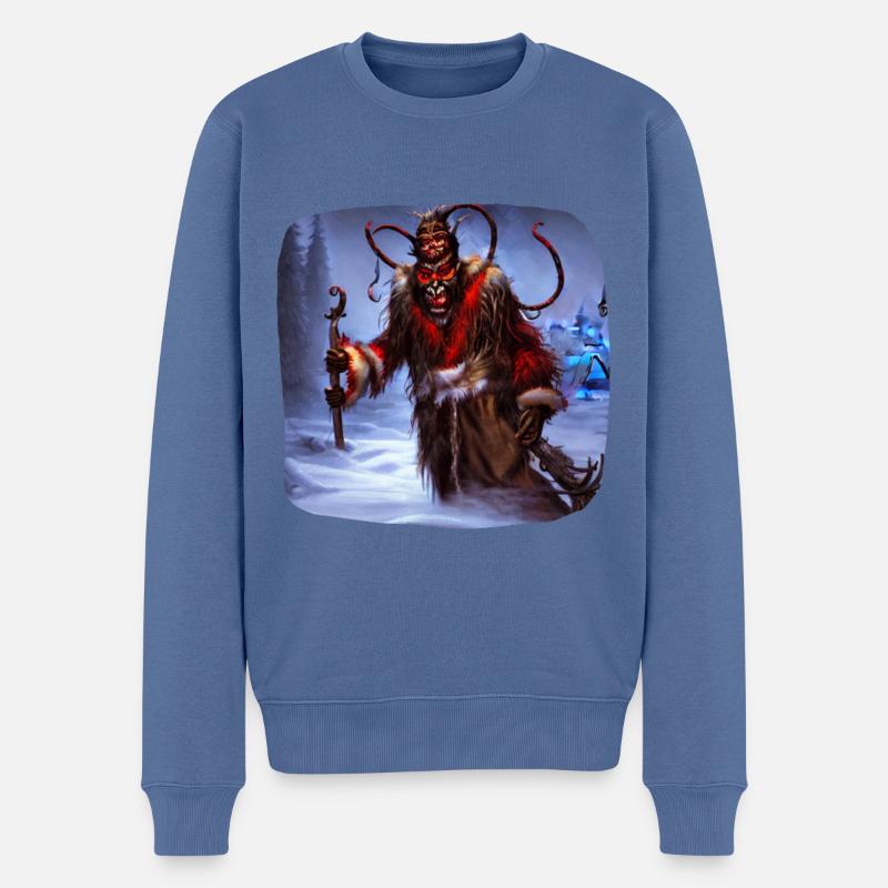 Böser Krampus - Männer Premium Bio Pullover - Taubenblau