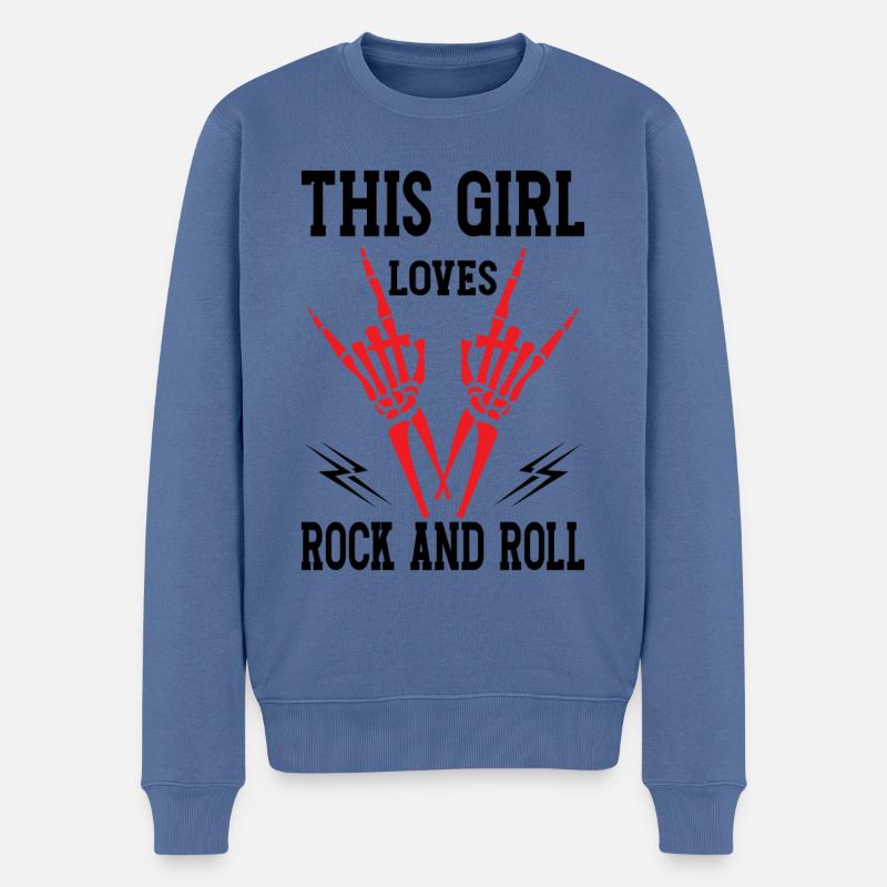 Fille de rock and roll - Pull Premium bio Homme - bleu pigeon
