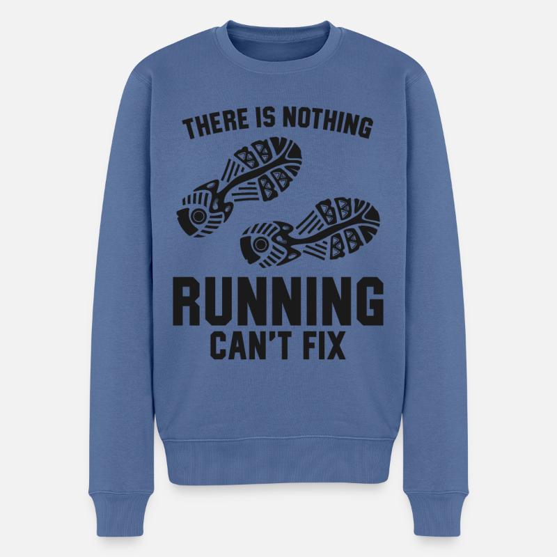 Running Runner Half Marathon - Männer Premium Bio Pullover - Taubenblau