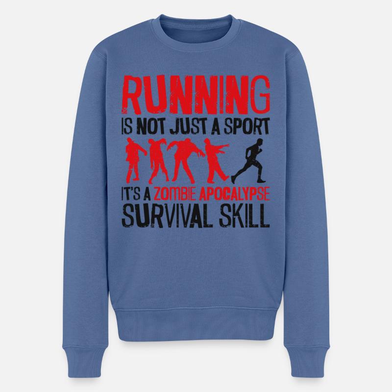 Running Runner Half Marathon - Männer Premium Bio Pullover - Taubenblau