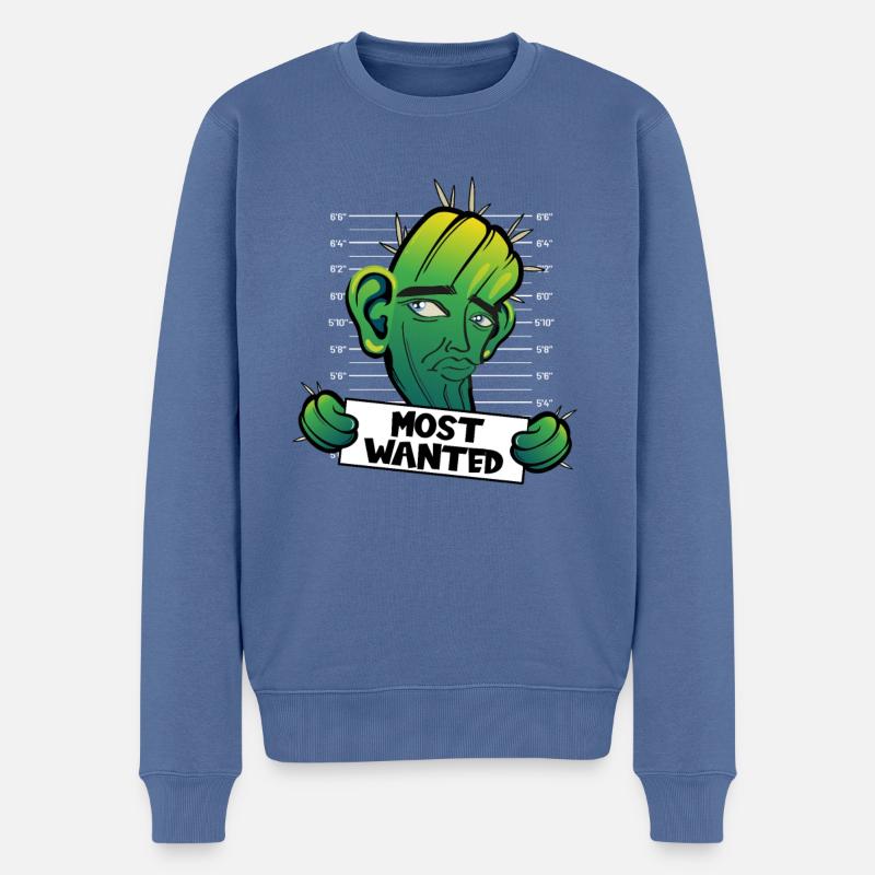 Most Wanted Ohrwaschlkaktus - Männer Premium Bio Pullover - Taubenblau
