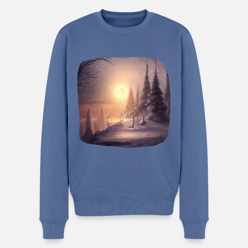 Advent - Männer Premium Bio Pullover - Taubenblau