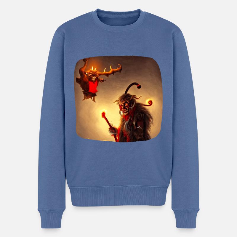 Krampus - Männer Premium Bio Pullover - Taubenblau