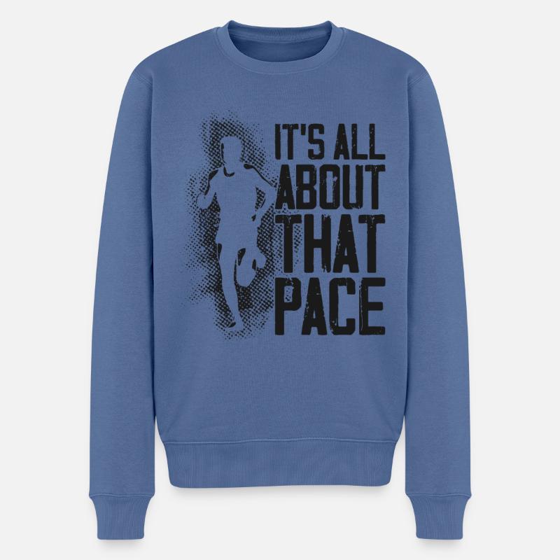 Running Runner Semi-Marathon - Pull Premium bio Homme - bleu pigeon