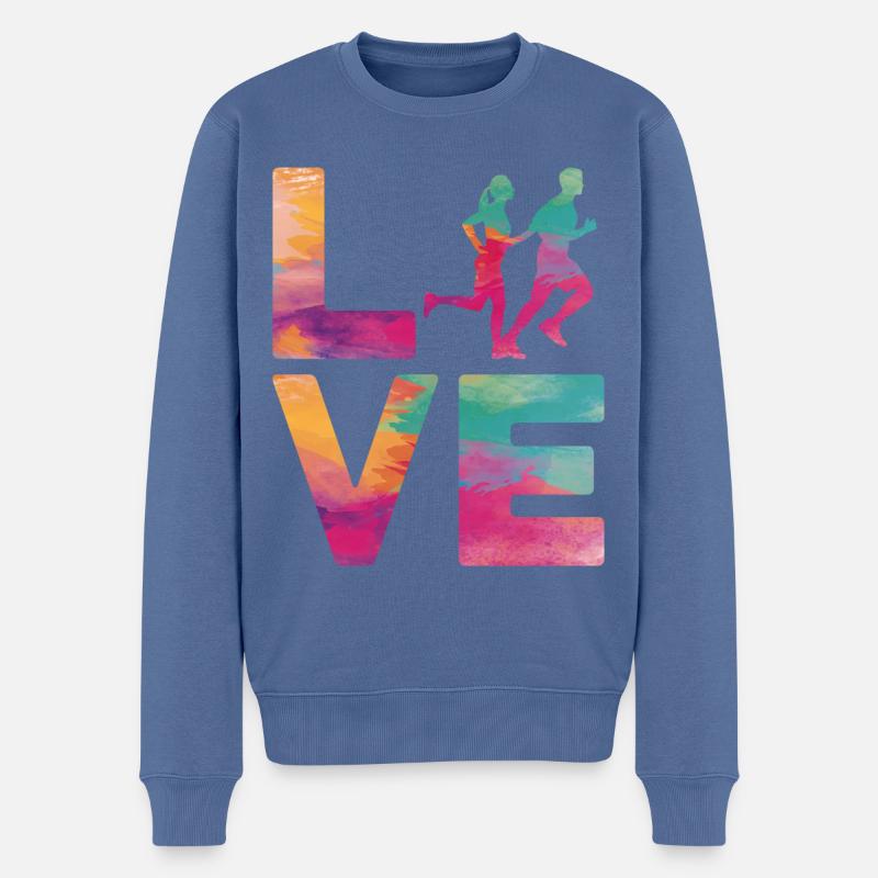 Running Runner Semi-Marathon - Pull Premium bio Homme - bleu pigeon