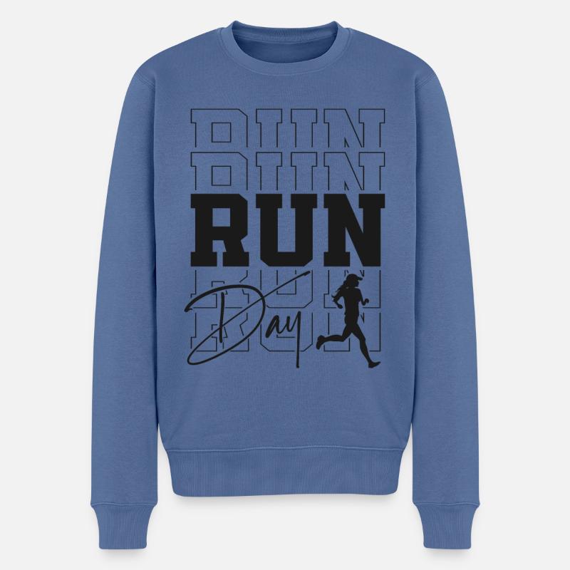 Running Runner Semi-Marathon - Pull Premium bio Homme - bleu pigeon