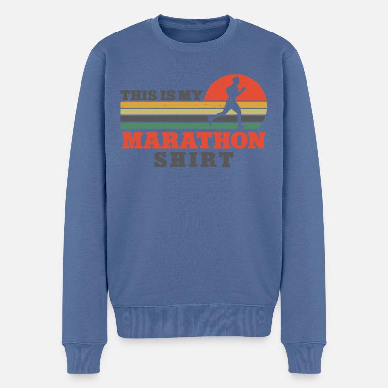 Running Runner Half Marathon - Männer Premium Bio Pullover - Taubenblau