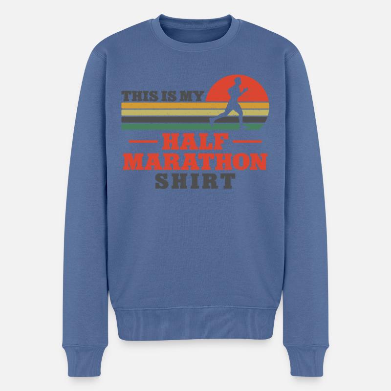 Running Runner Semi-Marathon - Pull Premium bio Homme - bleu pigeon