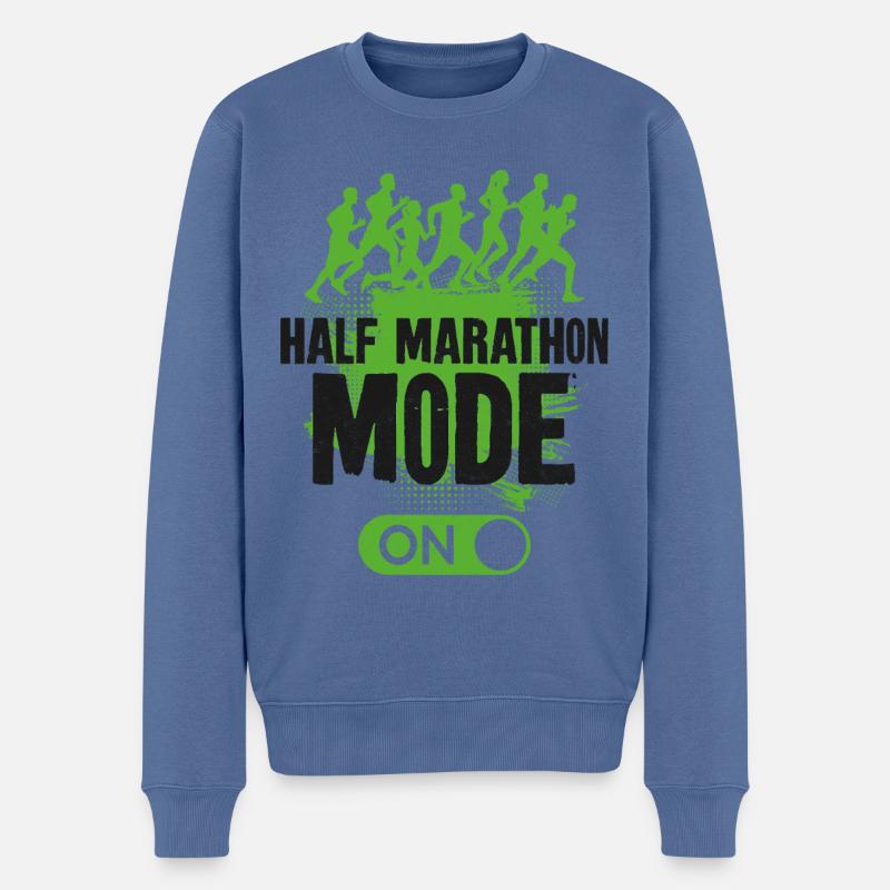 Running Runner Half Marathon - Männer Premium Bio Pullover - Taubenblau