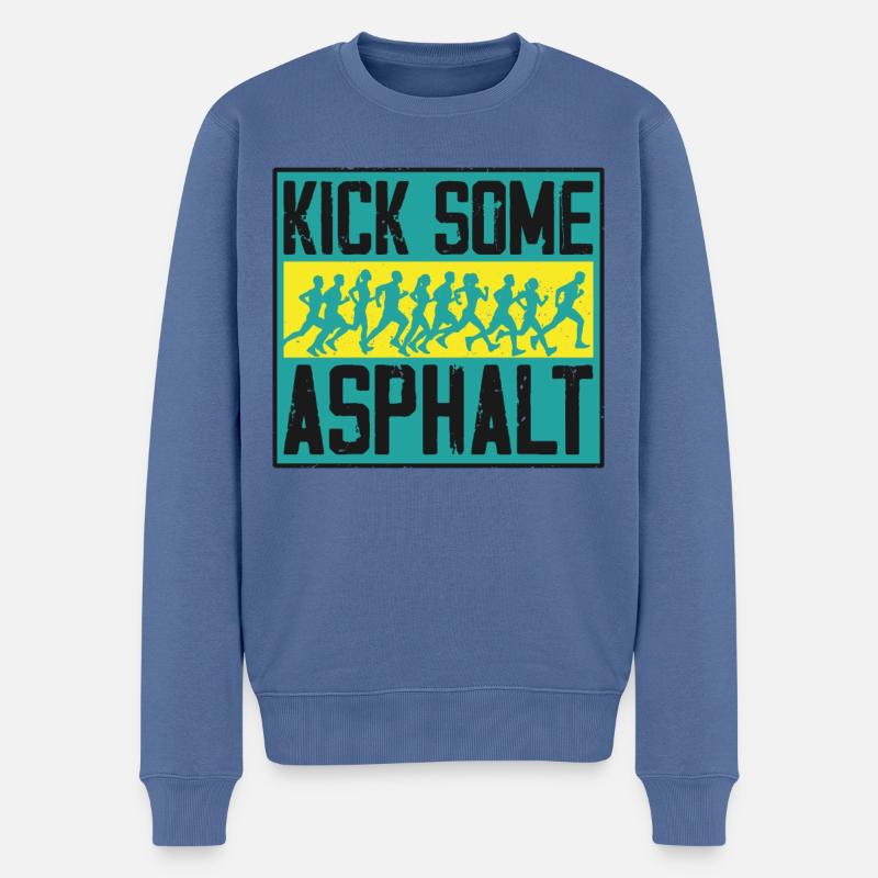 Running Runner Half Marathon - Männer Premium Bio Pullover - Taubenblau