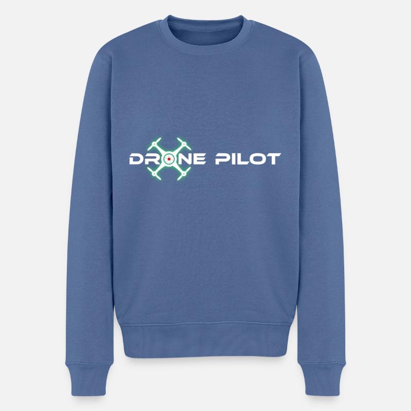 Drone pilot glow effect - Men's Premium Organic Jumper - stone blue