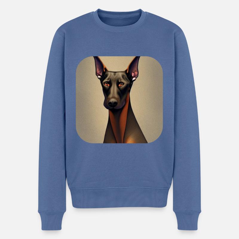 Dobermann - Männer Premium Bio Pullover - Taubenblau
