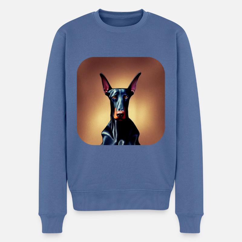 Dobermann - Männer Premium Bio Pullover - Taubenblau