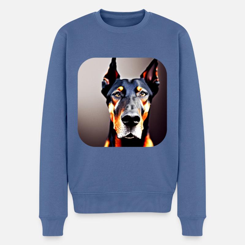 Doberman - Pull Premium bio Homme - bleu pigeon