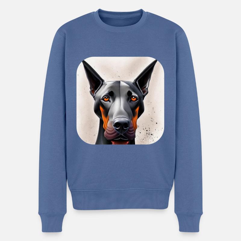 Dobermann - Männer Premium Bio Pullover - Taubenblau