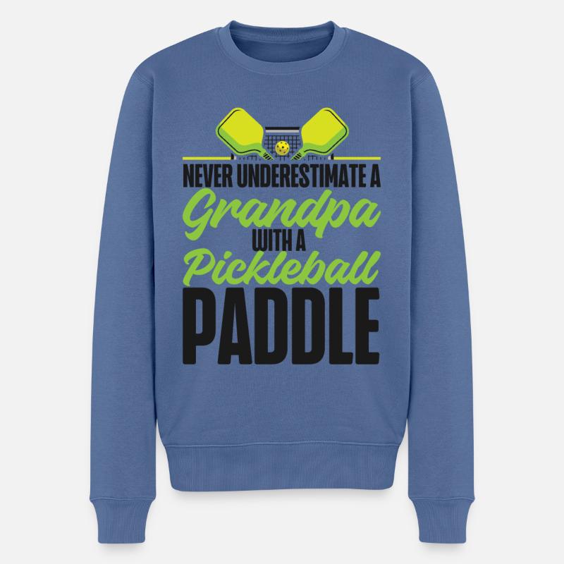 Pickleball Grandpa Never - Männer Premium Bio Pullover - Taubenblau