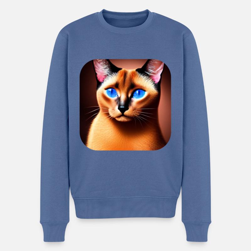 Siamkatze - Männer Premium Bio Pullover - Taubenblau