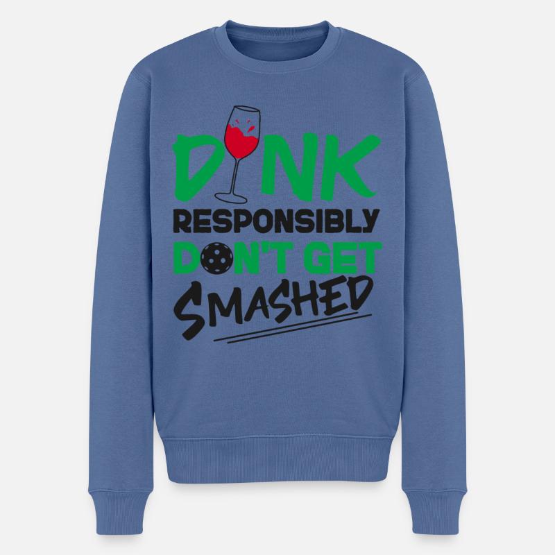Pickleball Pun Wine Dink - Pull Premium bio Homme - bleu pigeon