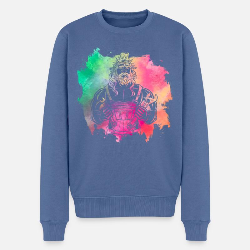 Christlicher Handwerker - Männer Premium Bio Pullover - Taubenblau