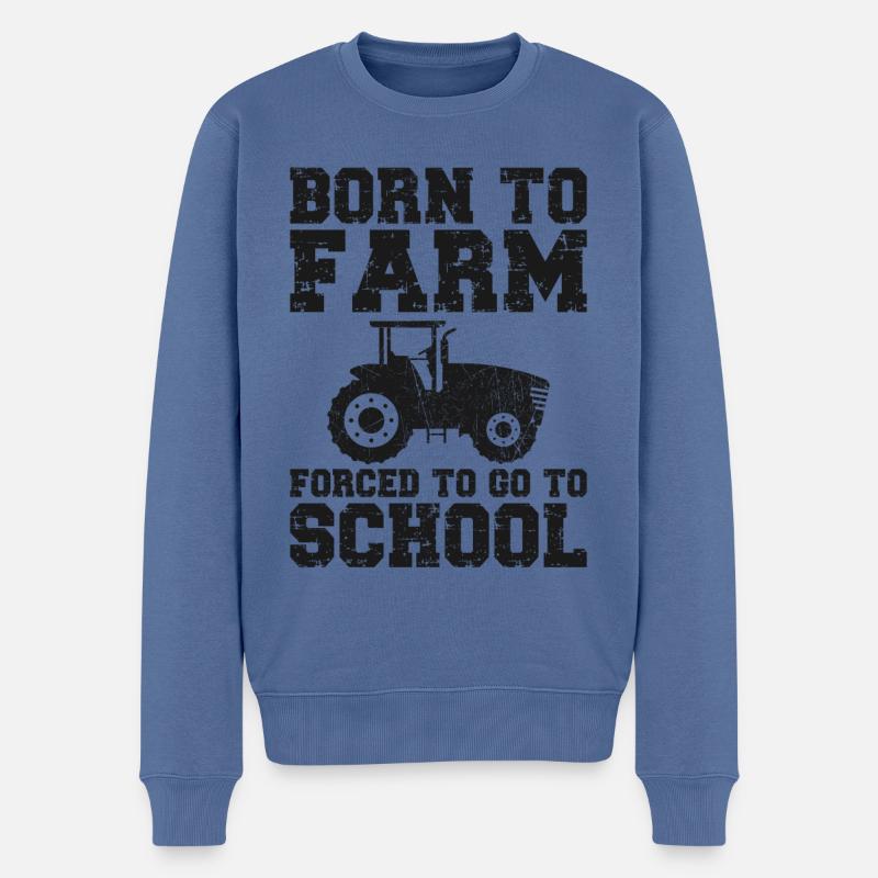 Farming Farmer Vintage Tractor - Männer Premium Bio Pullover - Taubenblau