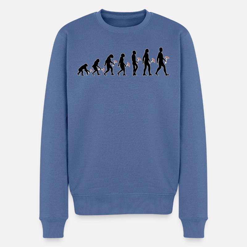 Amanita Muscaria Evolution Fly Agaric - Männer Premium Bio Pullover - Taubenblau