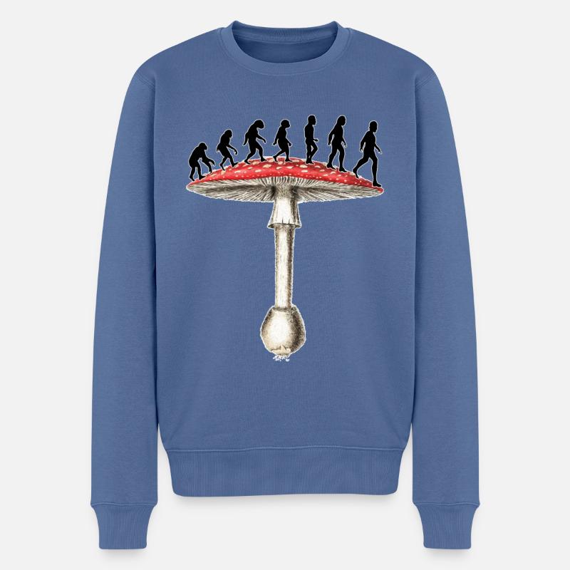 Amanita Muscaria Evolution Stoned Ape - Pull Premium bio Homme - bleu pigeon