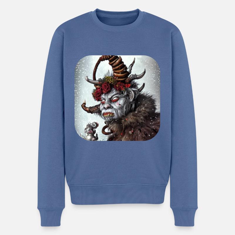 Krampus - Männer Premium Bio Pullover - Taubenblau