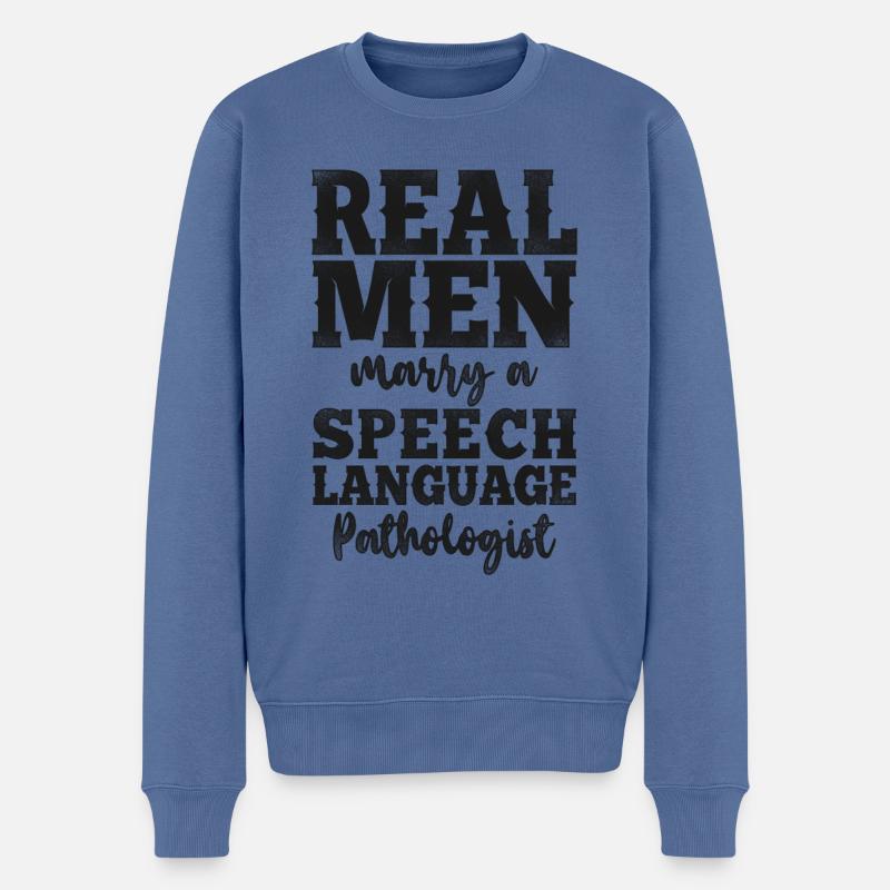 Speech Therapist Therapy Assistant - Männer Premium Bio Pullover - Taubenblau
