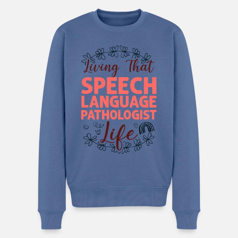 Speech Therapist Therapy Assistant - Männer Premium Bio Pullover - Taubenblau