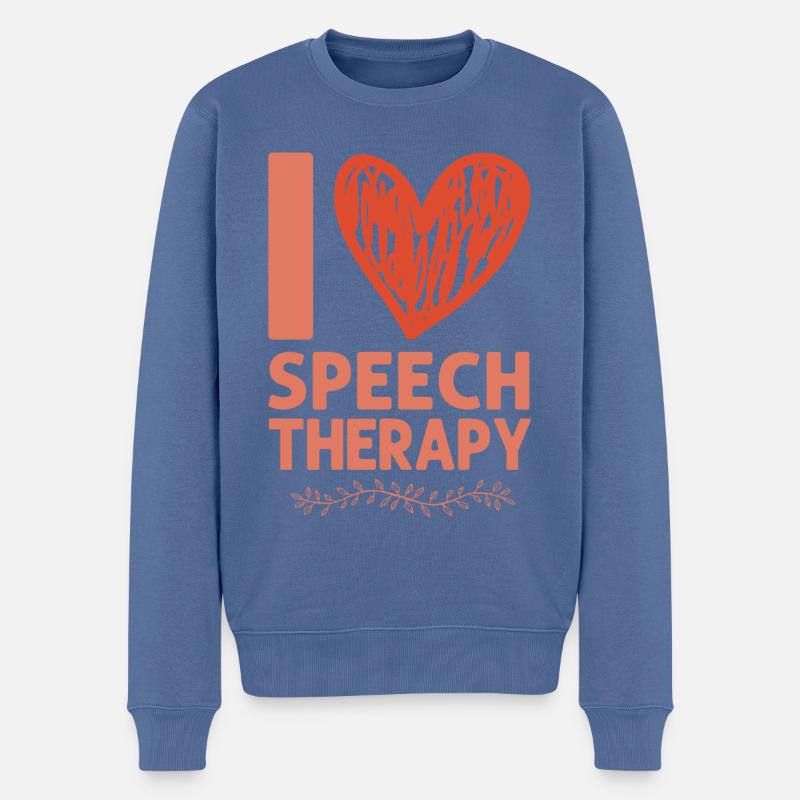Speech Therapist Therapy Assistant - Männer Premium Bio Pullover - Taubenblau