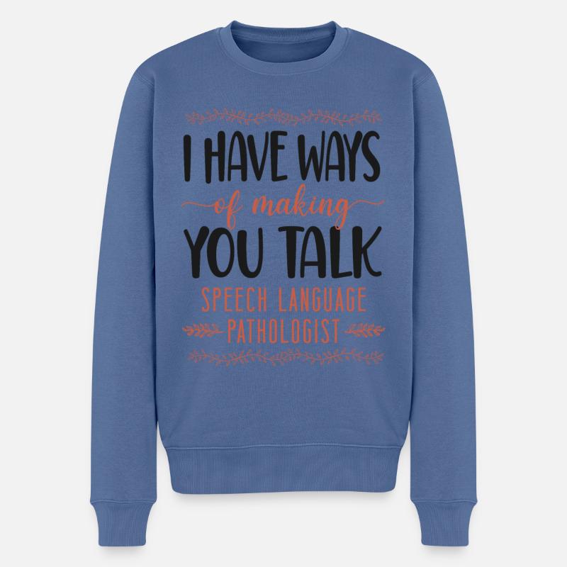 Assistant orthophoniste - Pull Premium bio Homme - bleu pigeon