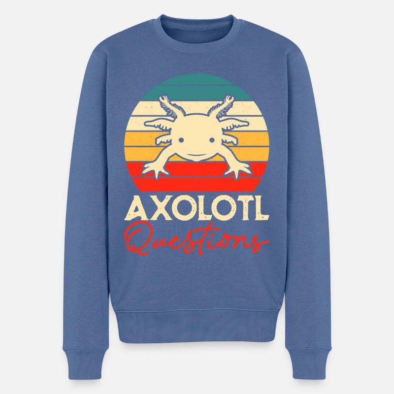 axolotls questions - Männer Premium Bio Pullover - Taubenblau