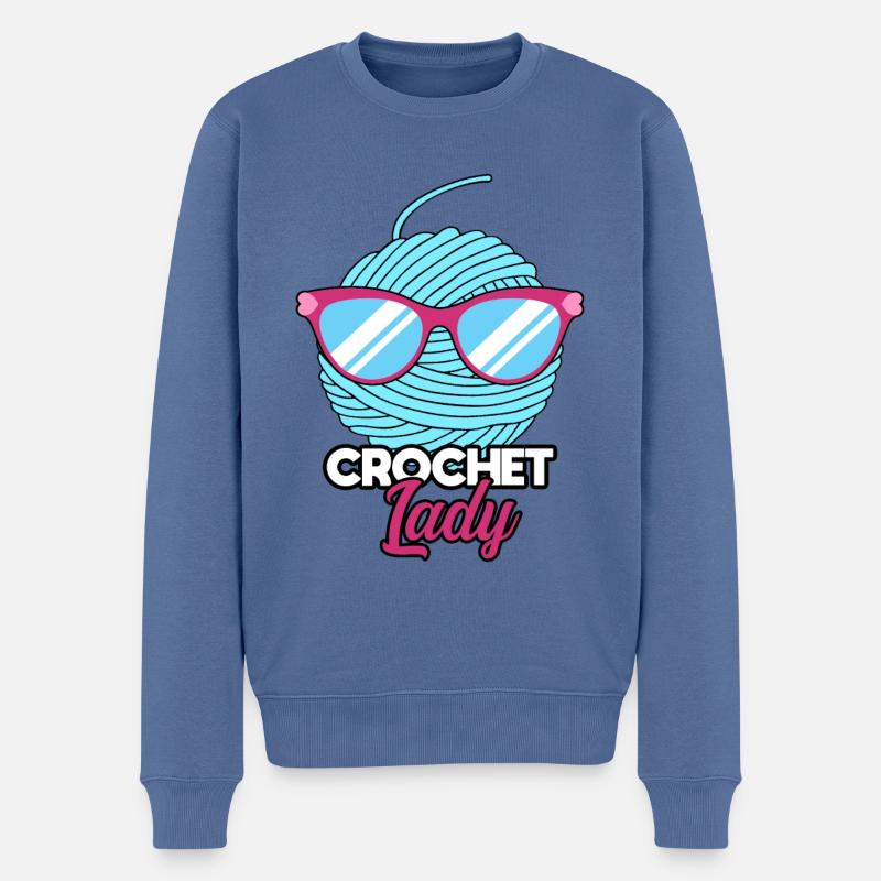 Stricken und Nähen - Männer Premium Bio Pullover - Taubenblau
