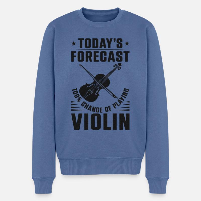 Violin Violinist Today's Forecast - Männer Premium Bio Pullover - Taubenblau